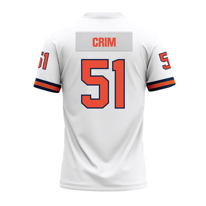 Illinois - NCAA Football : Parker Crim - White Premium Football Jersey-1