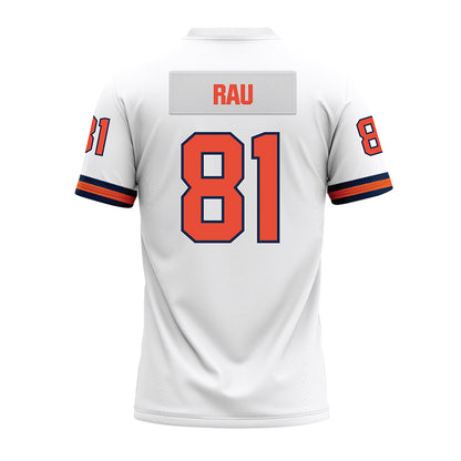 Illinois - NCAA Football : Lars Rau - White Premium Football Jersey-1