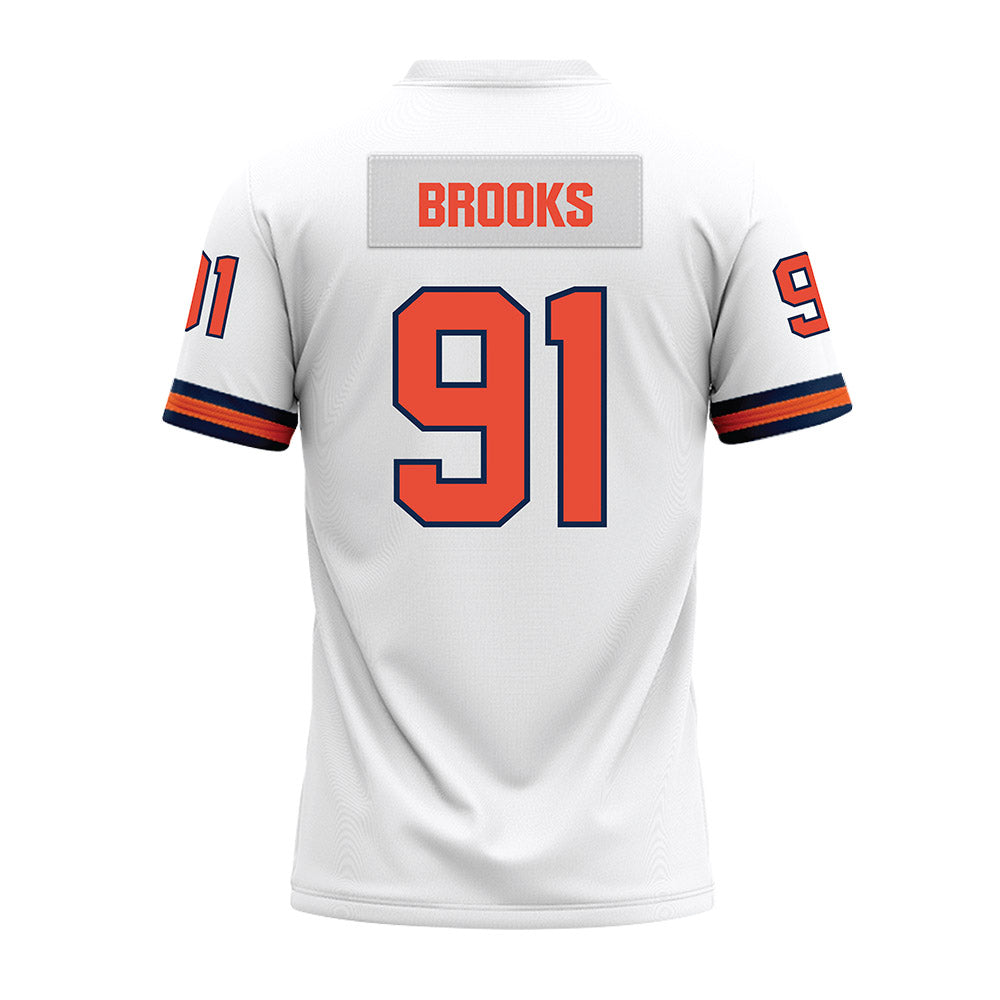 Illinois - NCAA Football : Cameron Brooks - White Premium Football Jersey-1