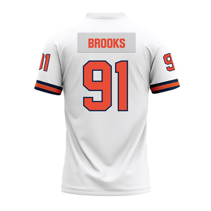 Illinois - NCAA Football : Cameron Brooks - White Premium Football Jersey-1