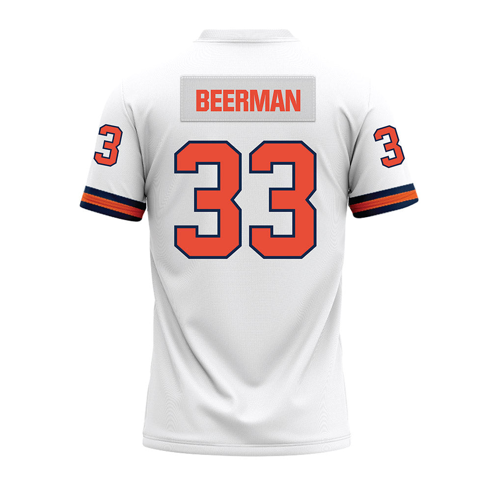 Illinois - NCAA Football : Grant Beerman - White Premium Football Jersey-1