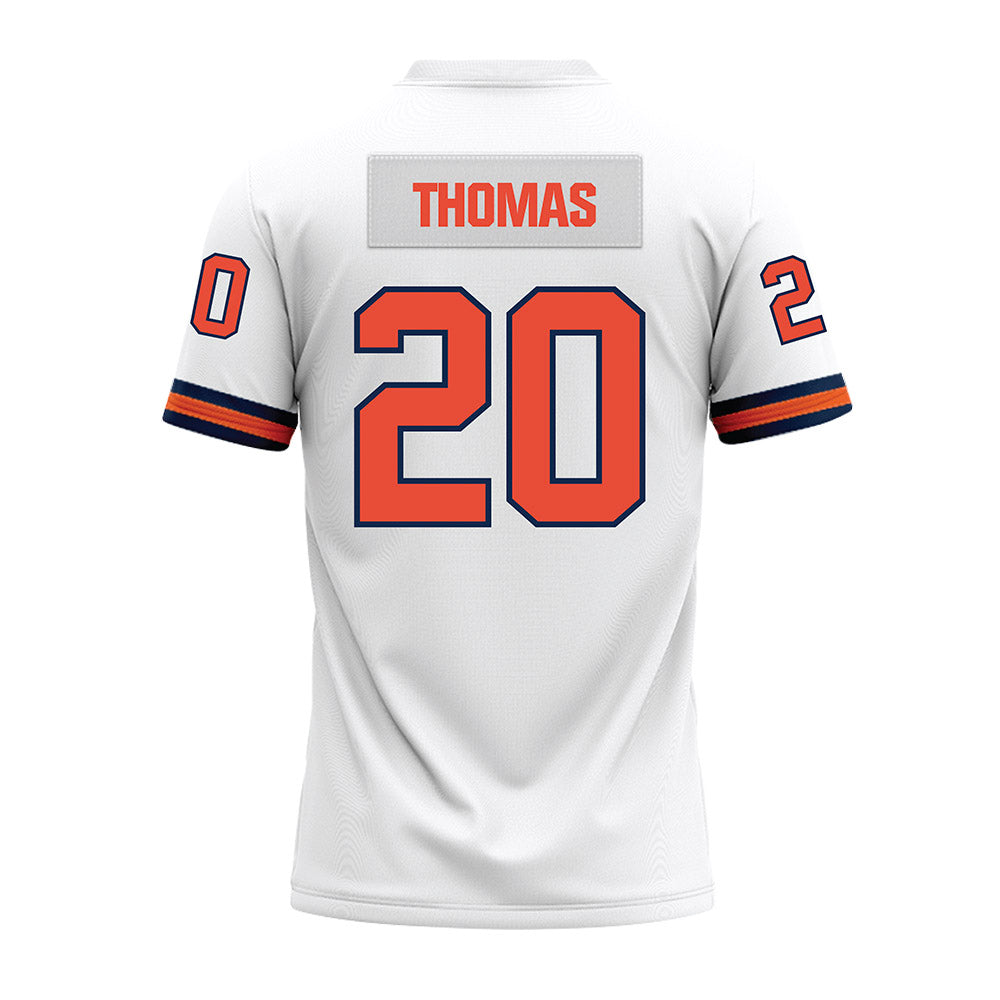 Illinois - NCAA Football : Almirian Thomas - White Premium Football Jersey-1