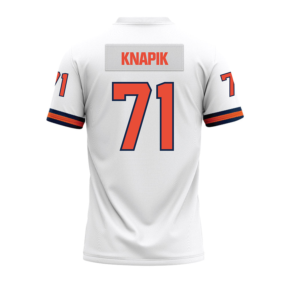 Illinois - NCAA Football : Nathan Knapik - White Premium Football Jersey-1