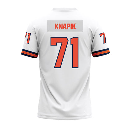 Illinois - NCAA Football : Nathan Knapik - White Premium Football Jersey-1
