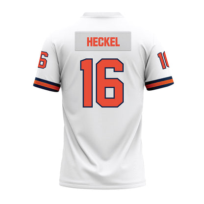 Illinois - NCAA Football : Tanner Heckel - White Premium Football Jersey