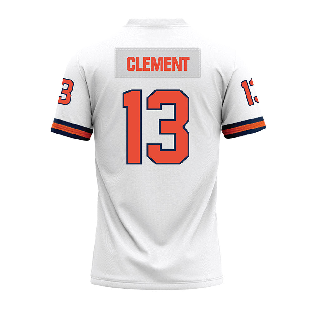 Illinois - NCAA Football : Hudson Clement - White Premium Football Jersey-1