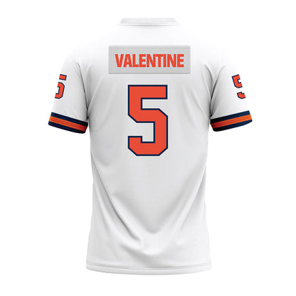 Illinois - NCAA Football : Ca'Lil Valentine - White Premium Football Jersey