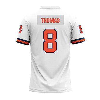 Illinois - NCAA Football : Cameron Thomas - White Premium Football Jersey-1
