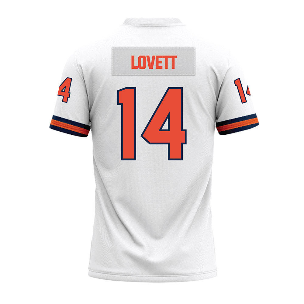 Illinois - NCAA Football : Andre Lovett - White Premium Football Jersey-1