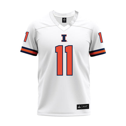 Illinois - NCAA Football : Jacob Alexander - White Premium Football Jersey-0
