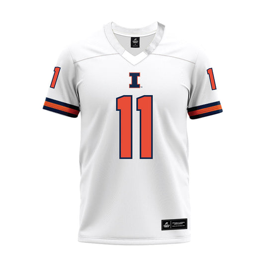 Illinois - NCAA Football : Jacob Alexander - White Premium Football Jersey-0