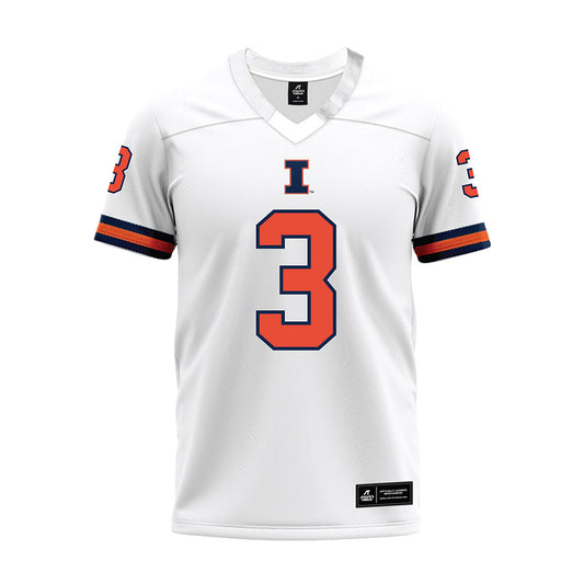 Illinois - NCAA Football : Nick Hankins Jr. - White Premium Football Jersey-0