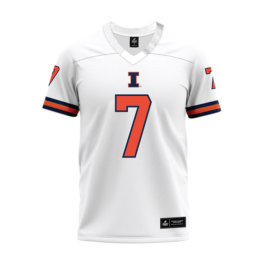Illinois - NCAA Football : Nasir Rankin - White Premium Football Jersey-0