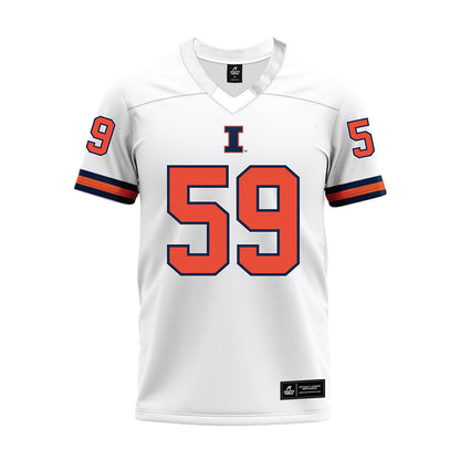 Illinois - NCAA Football : Jake Renfro - White Premium Football Jersey-0