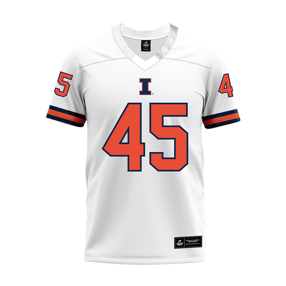 Illinois - NCAA Football : Robert Edmonson - White Premium Football Jersey-0