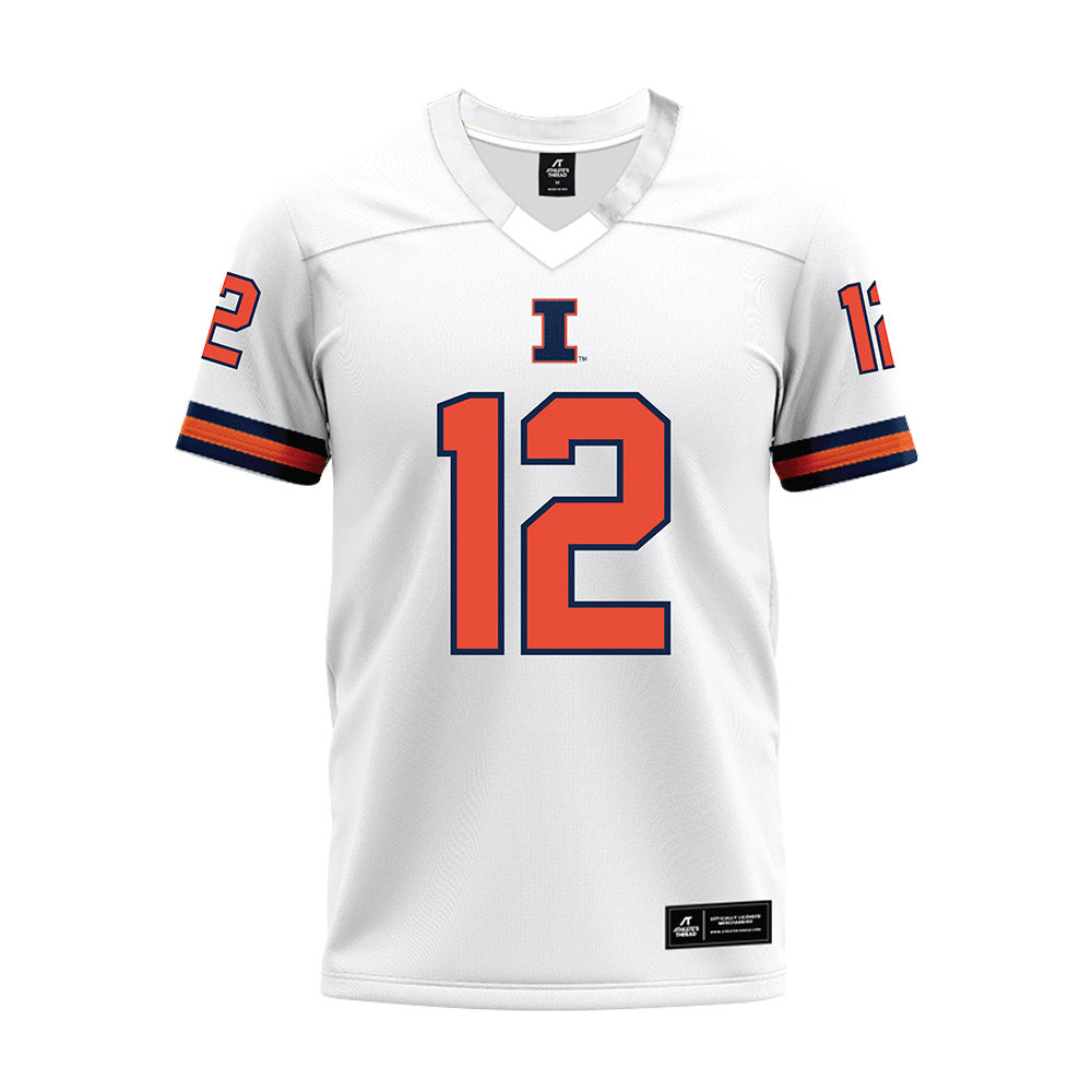 Illinois - NCAA Football : Isaiah Williams - White Premium Football Jersey-0