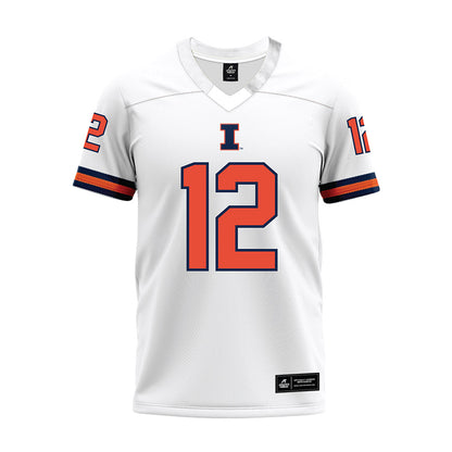 Illinois - NCAA Football : Isaiah Williams - White Premium Football Jersey-0
