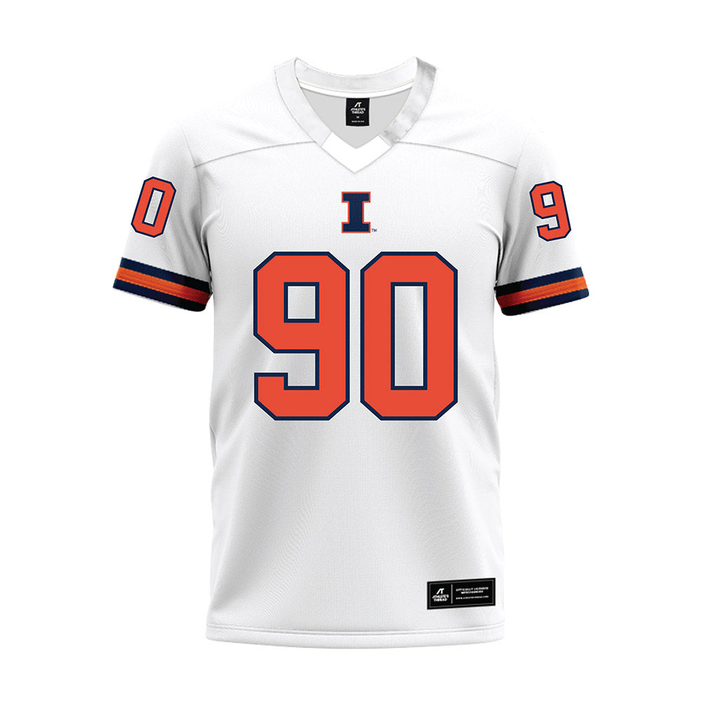 Illinois - NCAA Football : Carter Janki - White Premium Football Jersey-0
