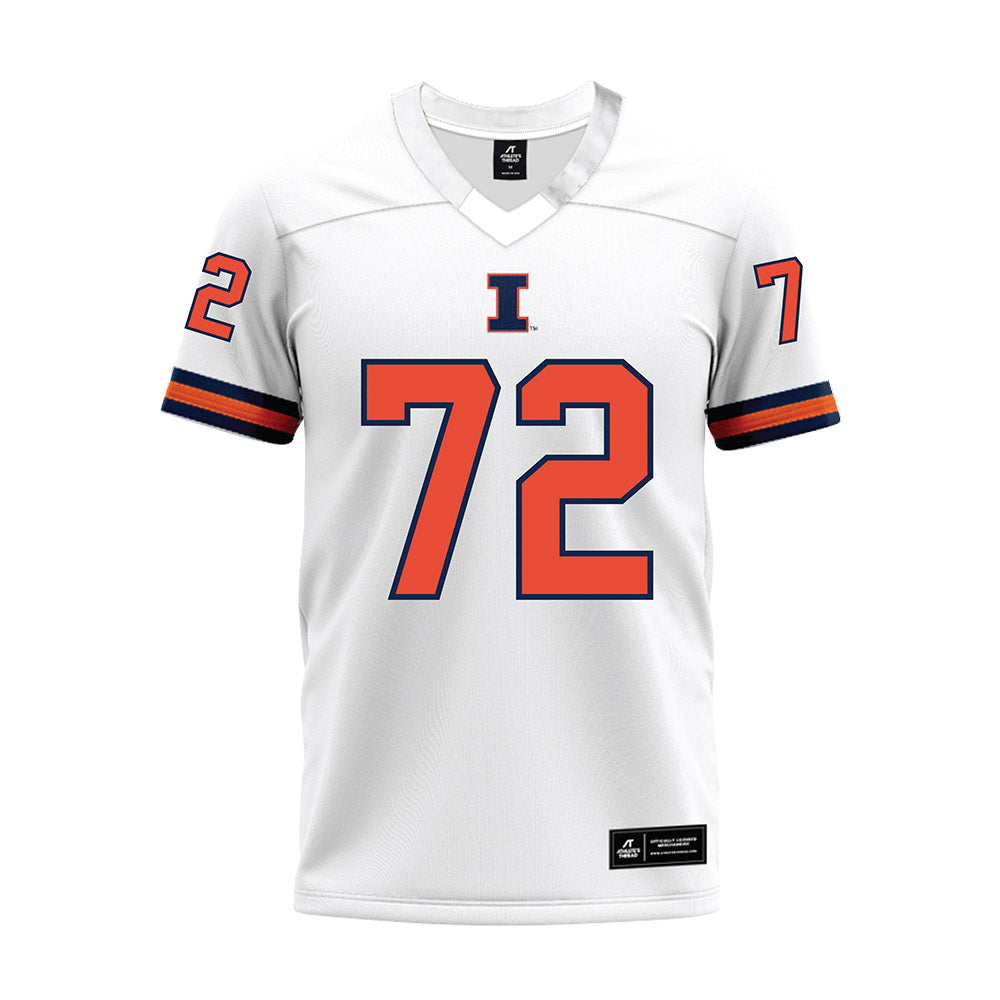 Illinois - NCAA Football : Christian Martin - White Premium Football Jersey-0