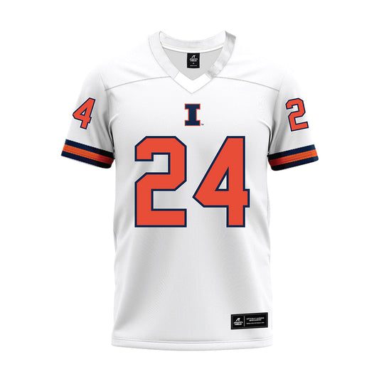 Illinois - NCAA Football : Javari Barnett - White Premium Football Jersey-0