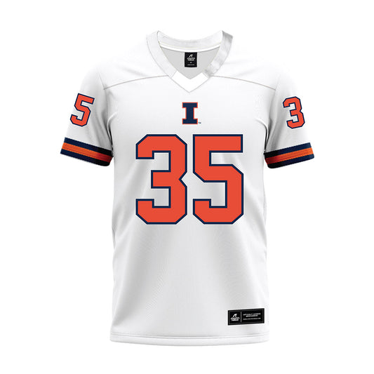Illinois - NCAA Football : Kaedyn Cobbs - White Premium Football Jersey-0