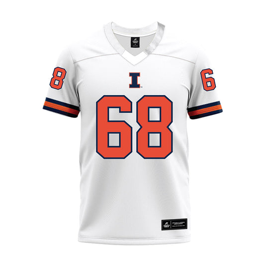 Illinois - NCAA Football : Michael McDonough - White Premium Football Jersey-0