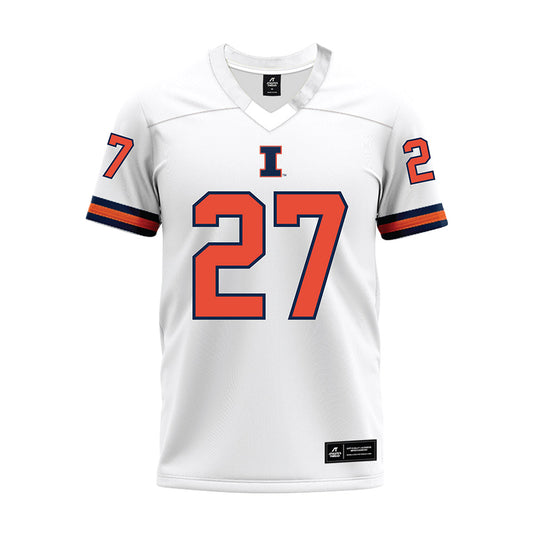 Illinois - NCAA Football : Lucas Osada - White Premium Football Jersey-0