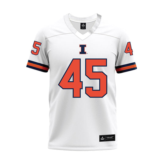 Illinois - NCAA Football : Robert Edmonson Jr - White Premium Football Jersey-0