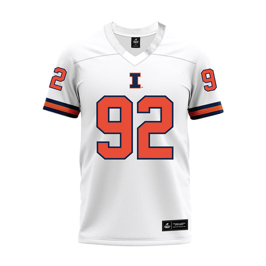 Illinois - NCAA Football : Deon Williams - White Premium Football Jersey-0