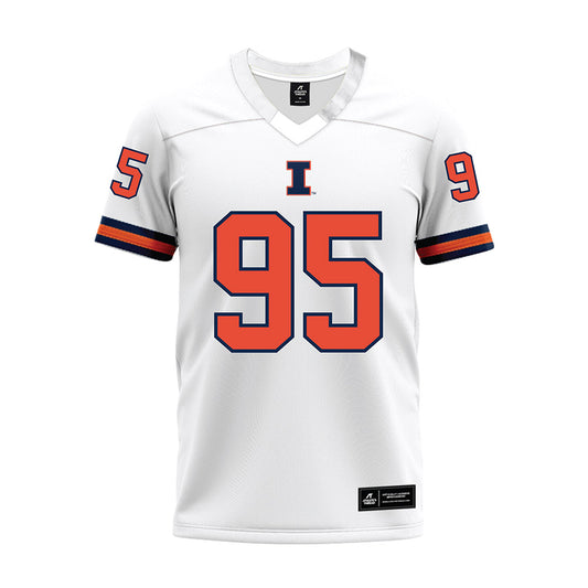 Illinois - NCAA Football : Isaiah White - White Premium Football Jersey-0