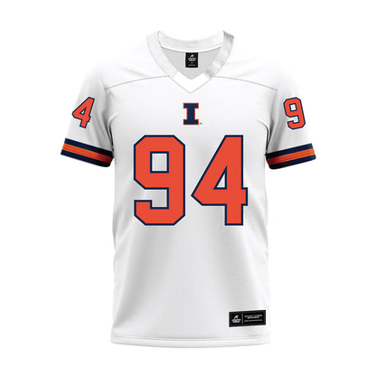 Illinois - NCAA Football : Connor Sullivan - White Premium Football Jersey-0