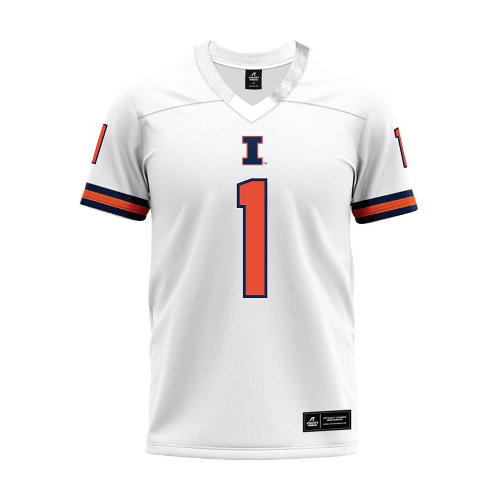 Illinois - NCAA Football : Jayshon Platt - White Premium Football Jersey-0