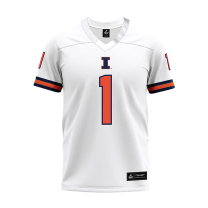 Illinois - NCAA Football : Jayshon Platt - White Premium Football Jersey-0
