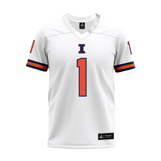 Illinois - NCAA Football : Jayshon Platt - White Premium Football Jersey-0