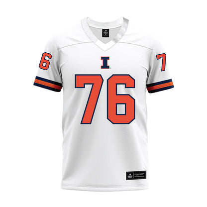 Illinois - NCAA Football : Dylan Frechette - White Premium Football Jersey-0