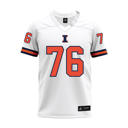 Illinois - NCAA Football : Dylan Frechette - White Premium Football Jersey-0