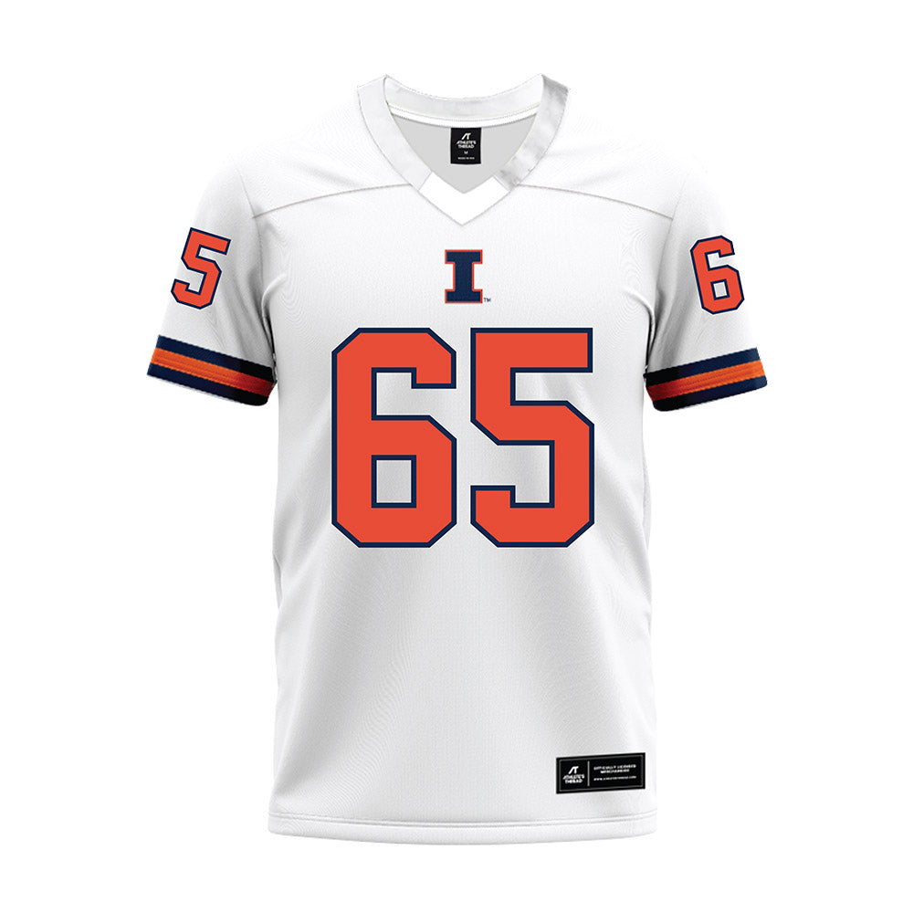 Illinois - NCAA Football : Dezmond Schuster - White Premium Football Jersey-0