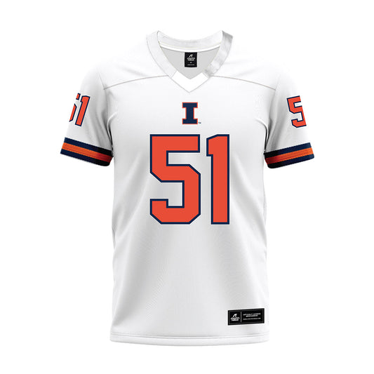Illinois - NCAA Football : Alfred Washington - White Premium Football Jersey-0