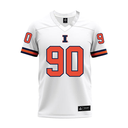 Illinois - NCAA Football : Carter Janki - White Premium Football Jersey-0