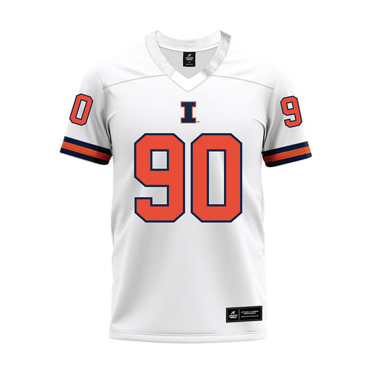 Illinois - NCAA Football : Carter Janki - White Premium Football Jersey-0