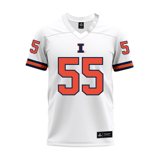 Illinois - NCAA Football : TJ McMillen - White Premium Football Jersey-0