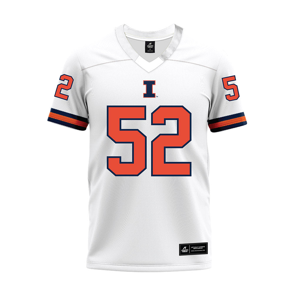 Illinois - NCAA Football : Champ Smith - White Premium Football Jersey-0