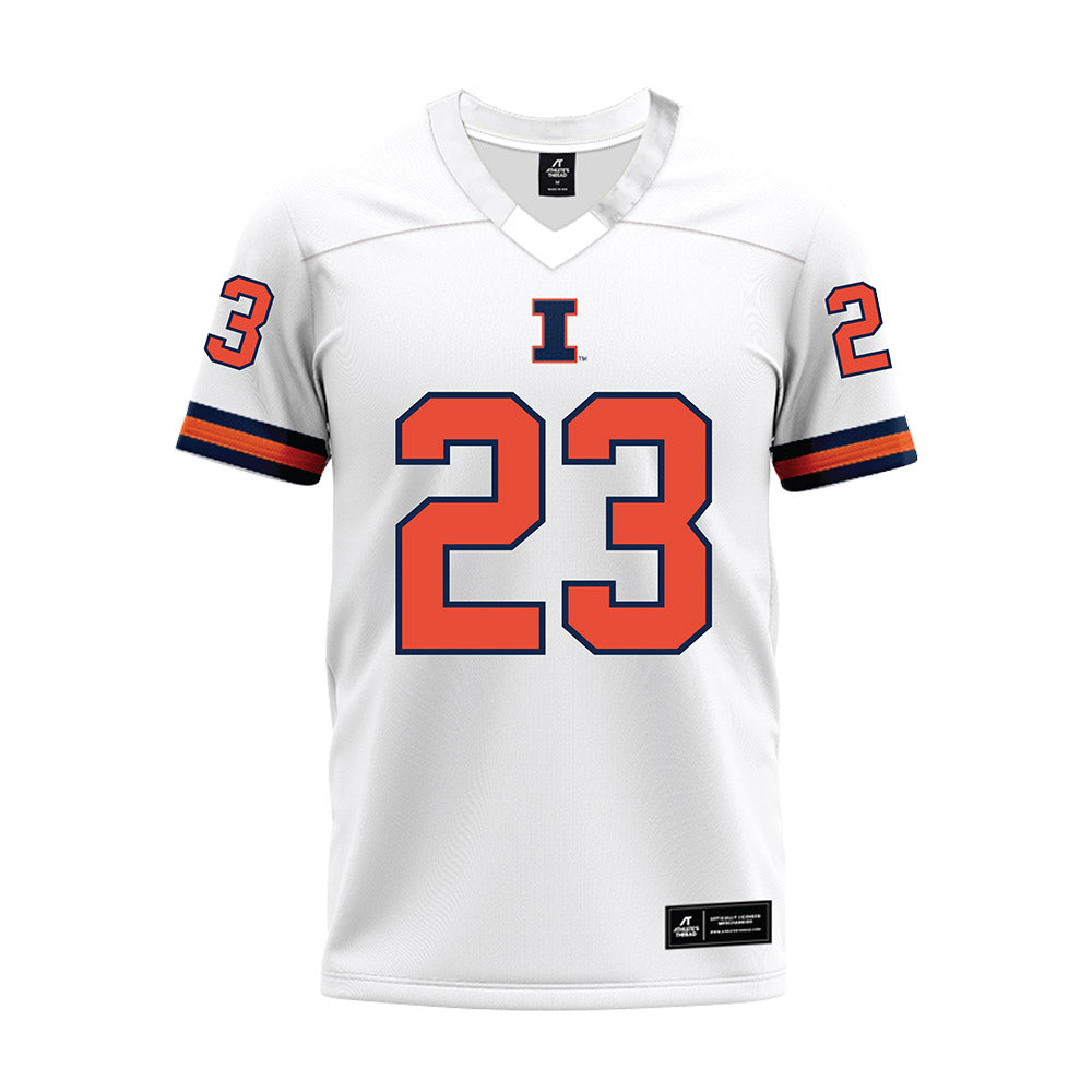 Illinois - NCAA Football : Jaylen Stewart - White Premium Football Jersey-0