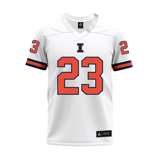 Illinois - NCAA Football : Jaylen Stewart - White Premium Football Jersey-0