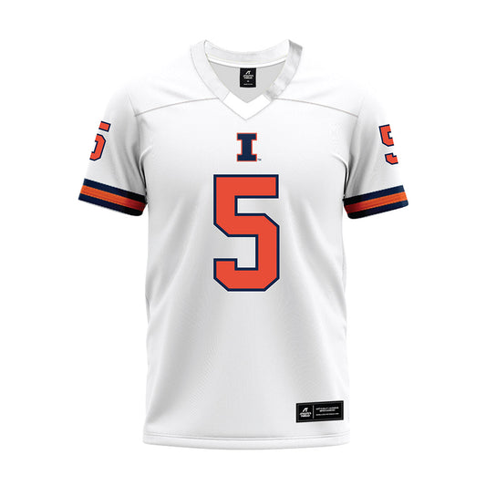 Illinois - NCAA Football : Jakwon Morris - White Premium Football Jersey-0