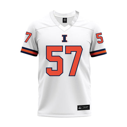 Illinois - NCAA Football : Zach Barrett - White Premium Football Jersey-0