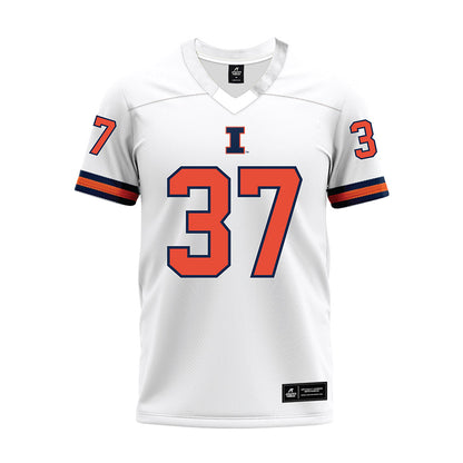 Illinois - NCAA Football : Caden Considine - White Premium Football Jersey-0