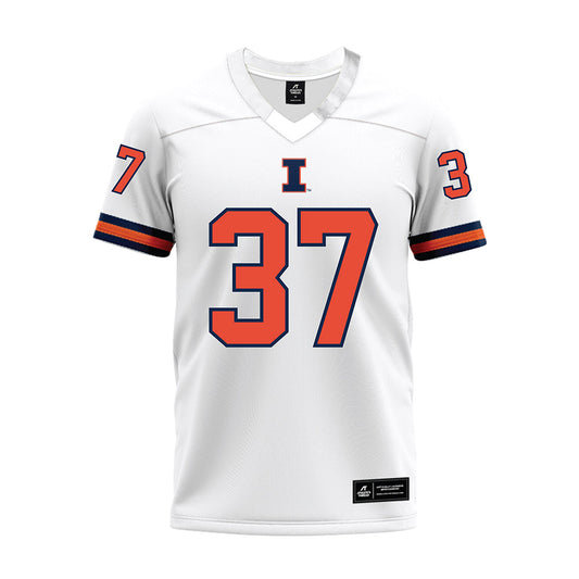 Illinois - NCAA Football : Caden Considine - White Premium Football Jersey-0