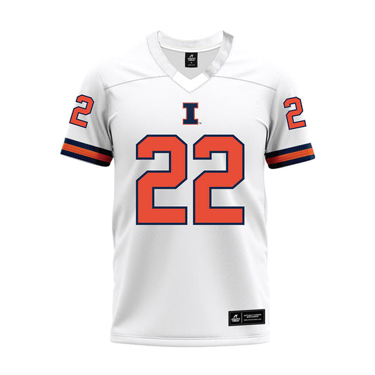 Illinois - NCAA Football : Damaryion "Deuce" Fillmore - White Premium Football Jersey-0
