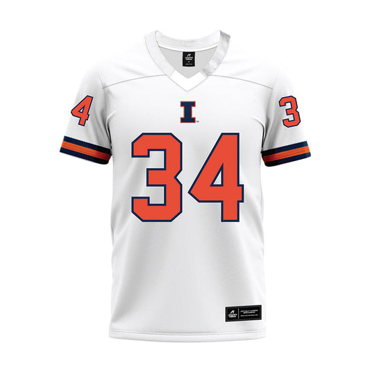 Illinois - NCAA Football : Erik Gayle - White Premium Football Jersey-0